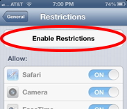 Enable Restrictions