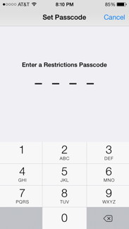 Restrictions Passcode