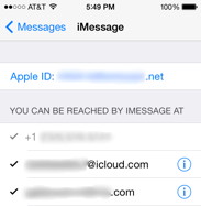 Apple ID in iMessage Settings