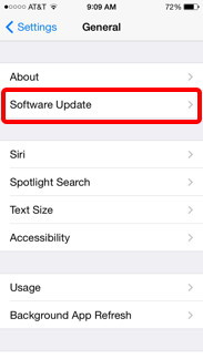 Software Update in iOS 7