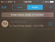 FaceTime Audio Call