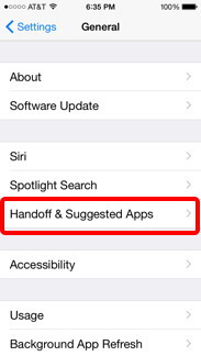 Handoff Settings