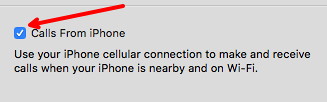 Calls from iPhone on Mac