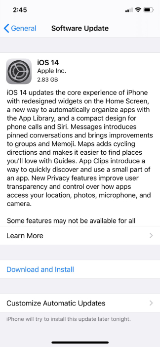 iOS 14 Install